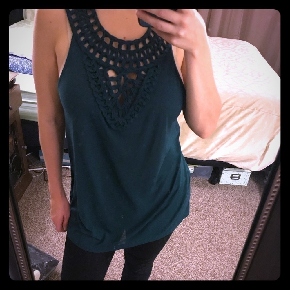Green woven summer tunic top from H&M
